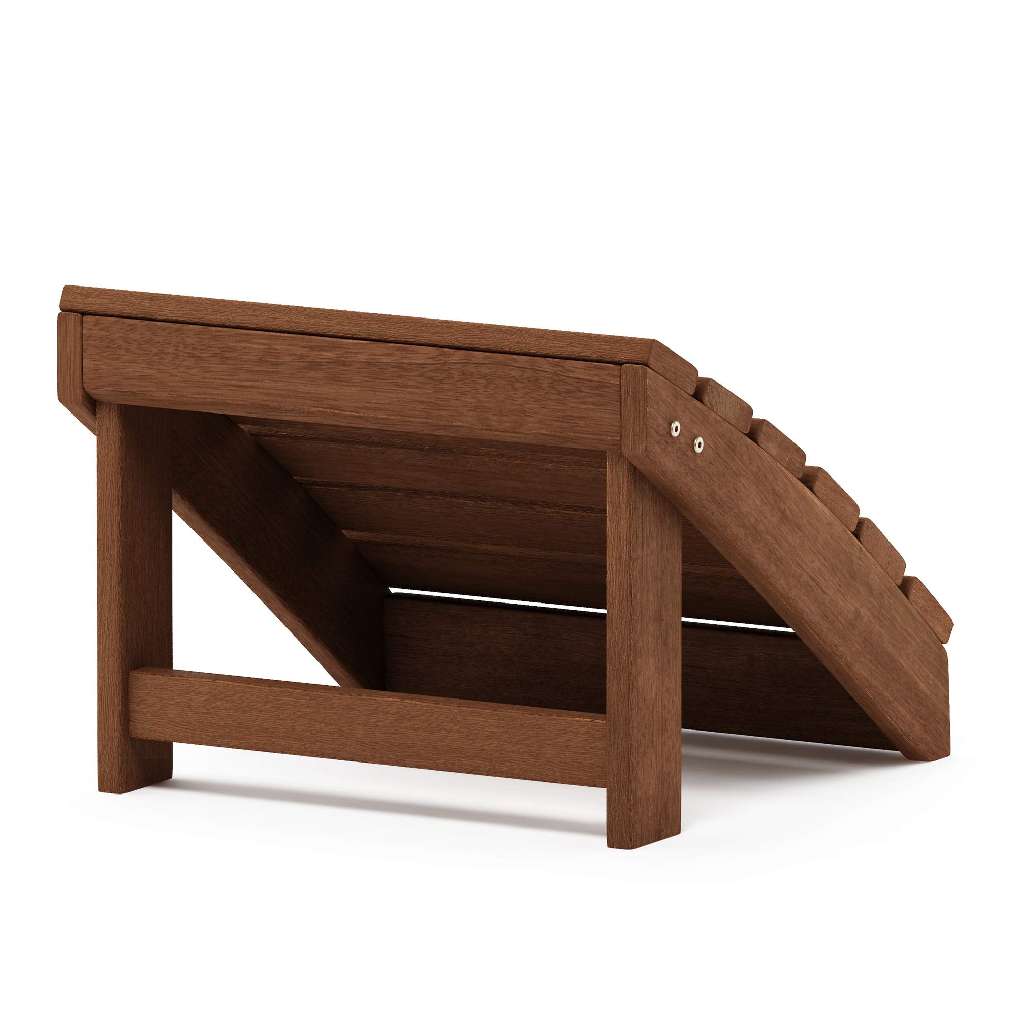 Furinno Adirondack Footstool – Hardwood Outdoor Ottoman in Teak Oil