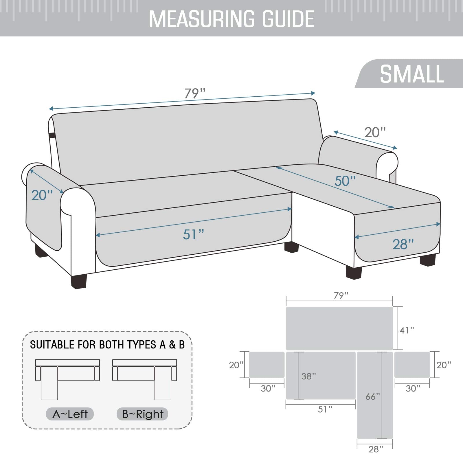 TAOCOCO L-Shape Corner Sofa Cover – Reversible Pet Protector, Pale Grey