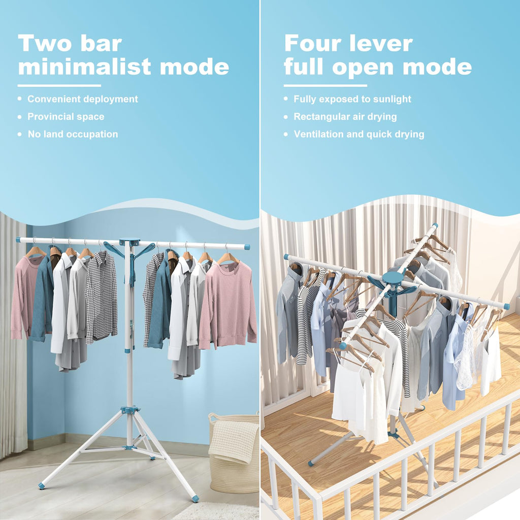 AISIR Foldable Clothes Drying Rack | 4-Arm Adjustable Laundry Airer