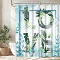 Uiiooazy Eucalyptus Shower Curtain | Waterproof Floral Polyester Fabric