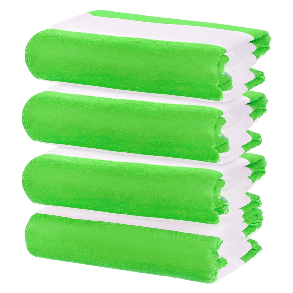 M METERXITY 4-Pack Large Stripe Beach Towels 30x60in Green