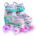 SULIFEEL Rainbow Unicorn Light Up Roller Skates - Adjustable Kids Size 9C-12C