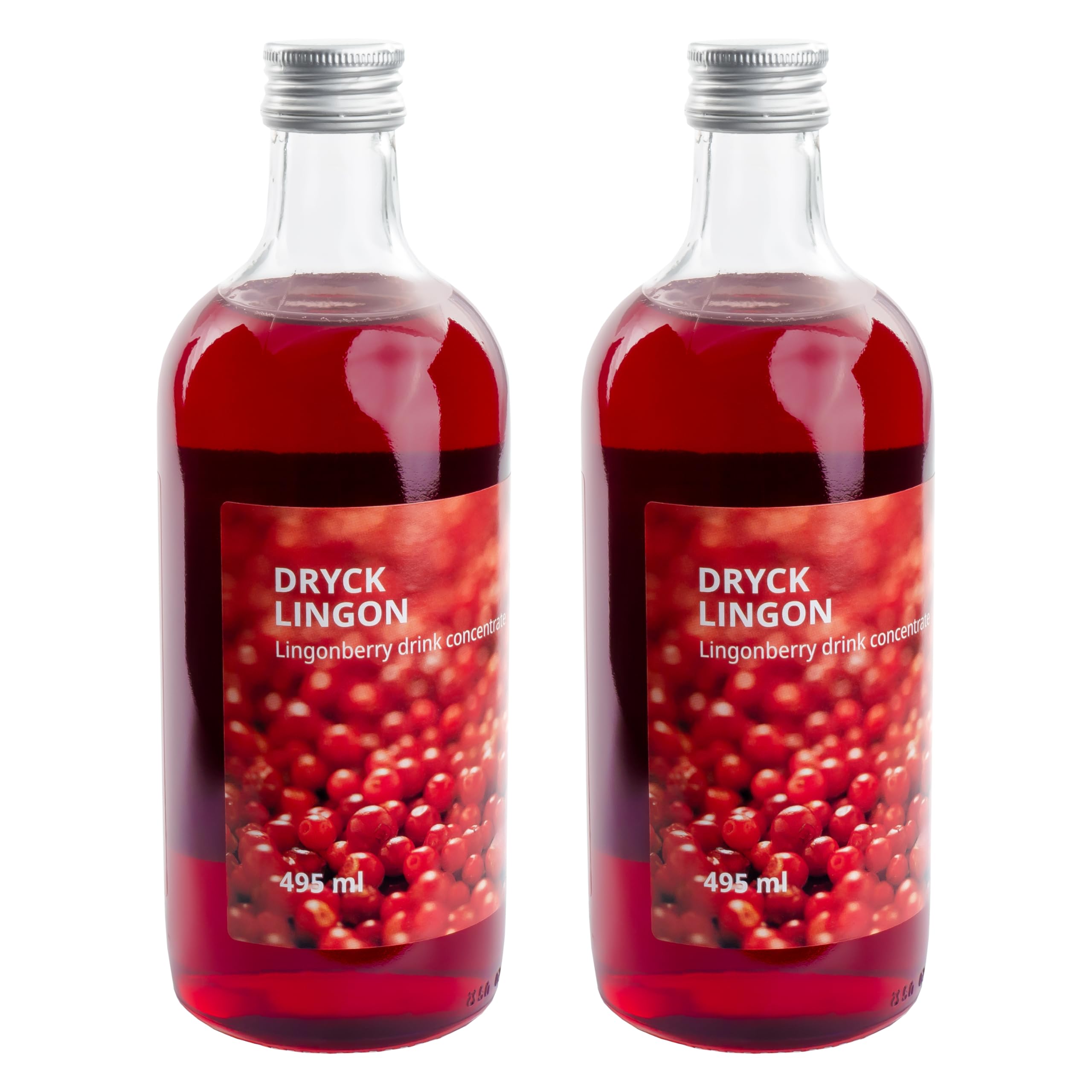 Swedish Lingonberry Syrup Cordial Drink Concentrate - 2 x 495ml