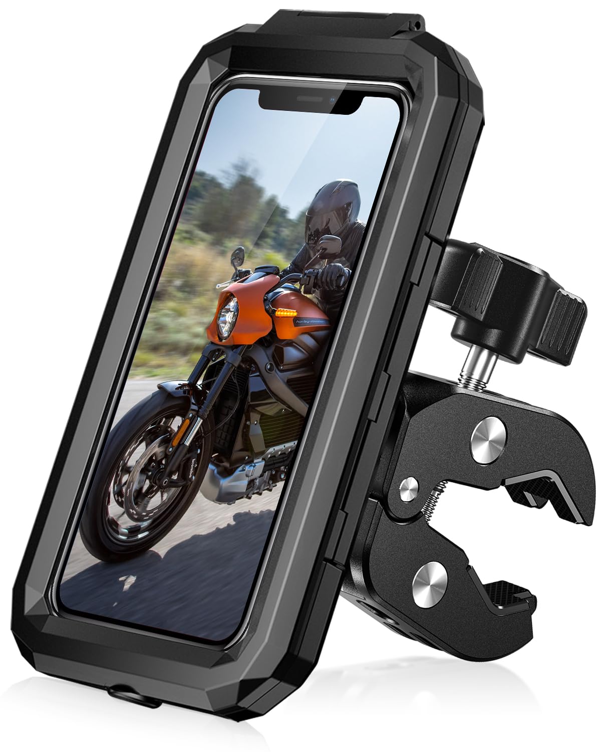 LUROON Waterproof Motorbike Phone Holder – 360° Rotation Bike Mount