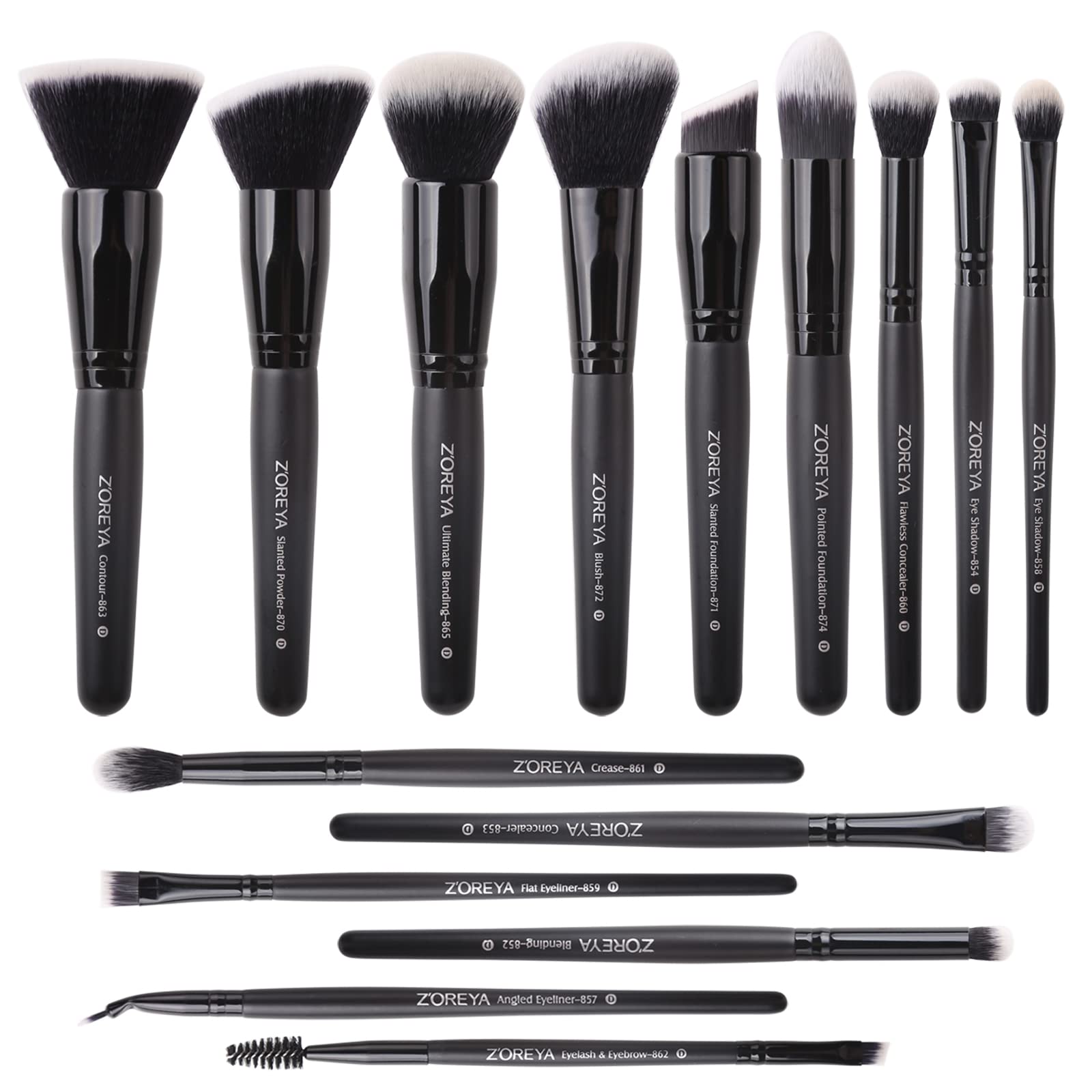 Zoreya Makeup Brush Set – Synthetic Foundation & Kabuki Brushes