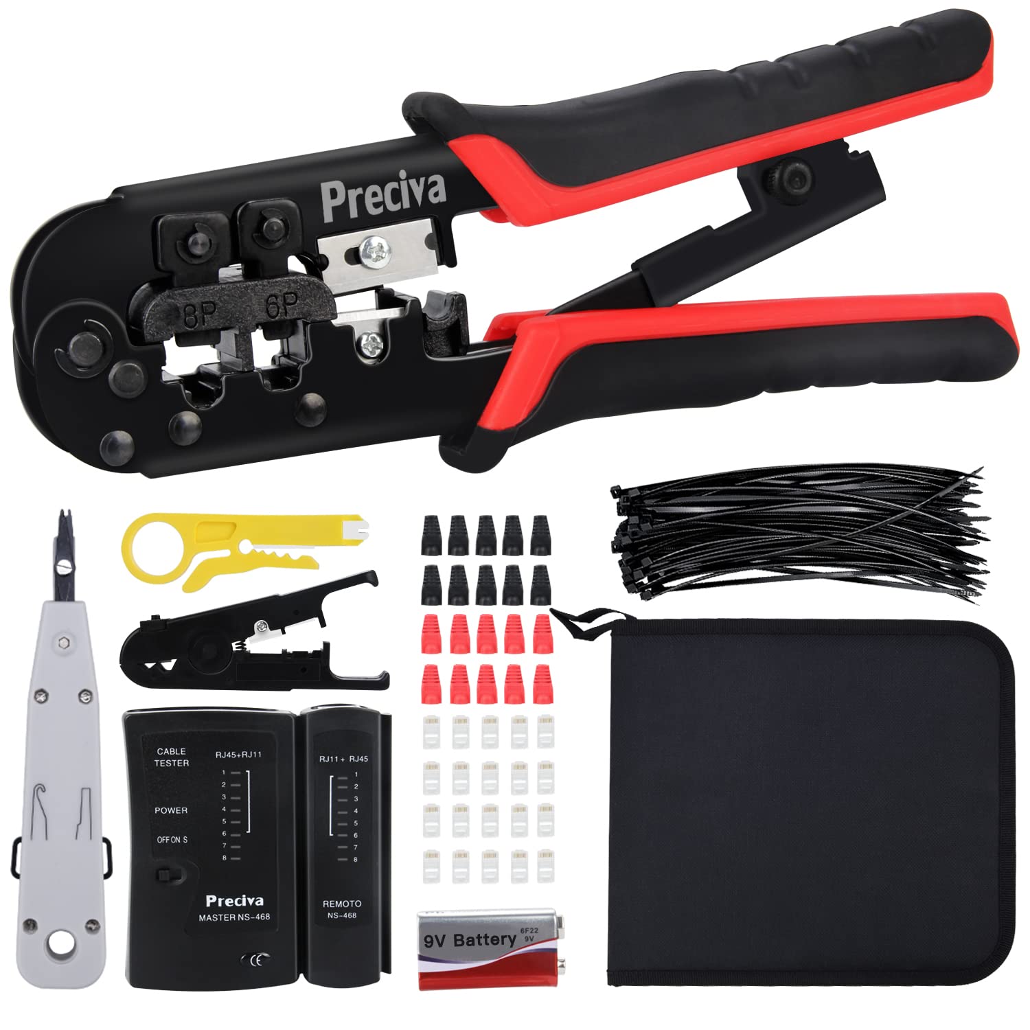 Preciva 97-in-1 RJ45 Crimp Tool Kit | Ethernet Network Repair Set