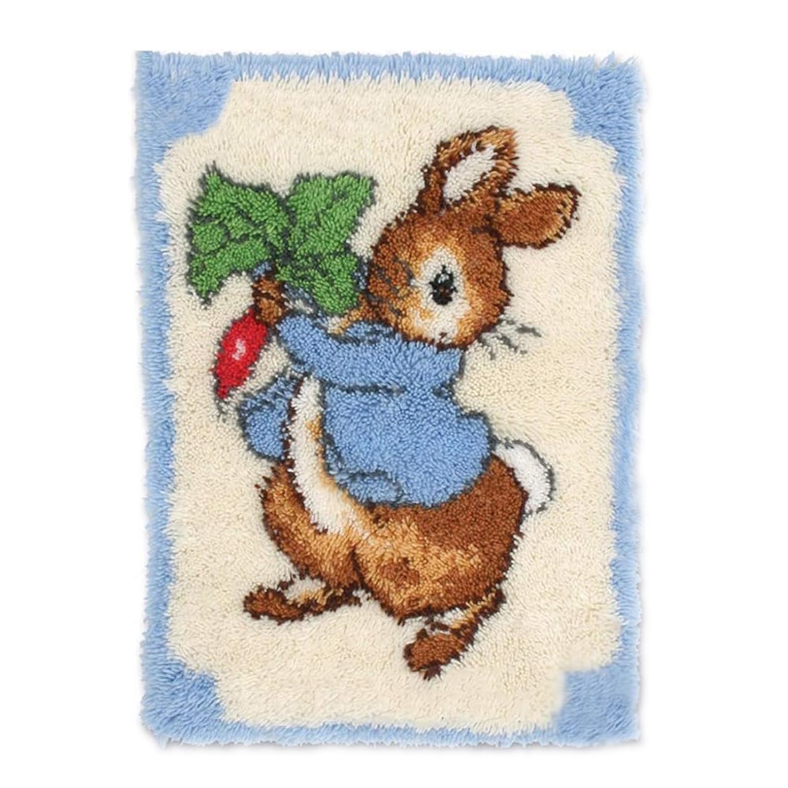 UXIYI Latch Hook Kit for Adults – Pre-Printed Rabbit DIY Rug Making Kit