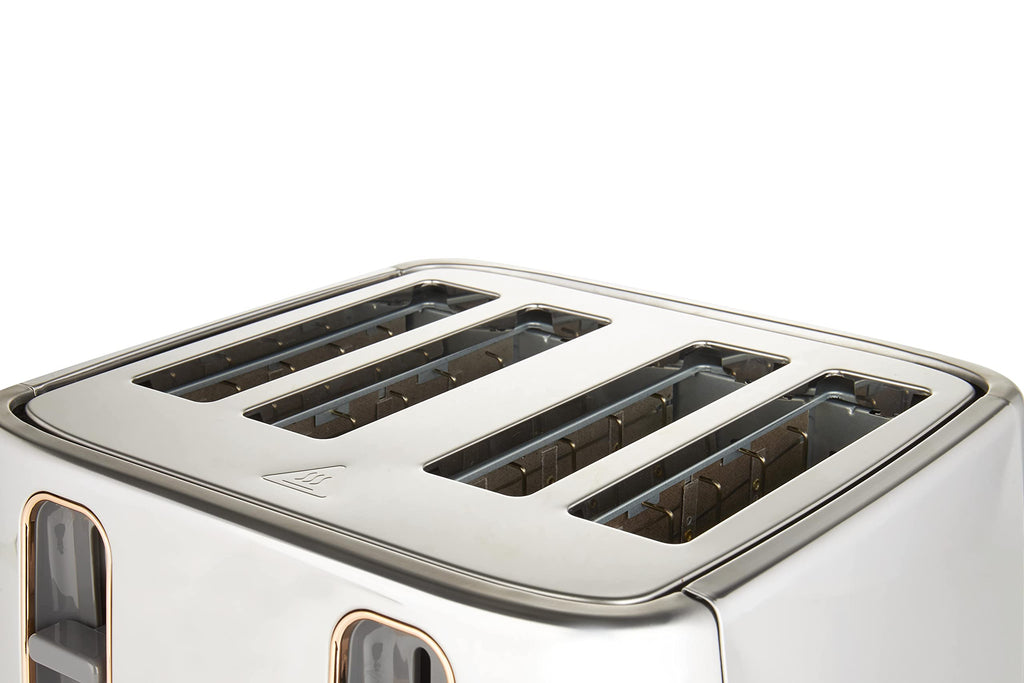 Haden Dorchester 4 Slice Digital Toaster – Chrome & Rose Gold Finish