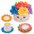 ENCHOL Beginner Crochet Kit - 6Pcs Coaster Plant Pot with Video Tutorials