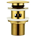 Peppermint Slotted Basin Waste – Brushed Gold Pop Up Sink Plug with Overflow