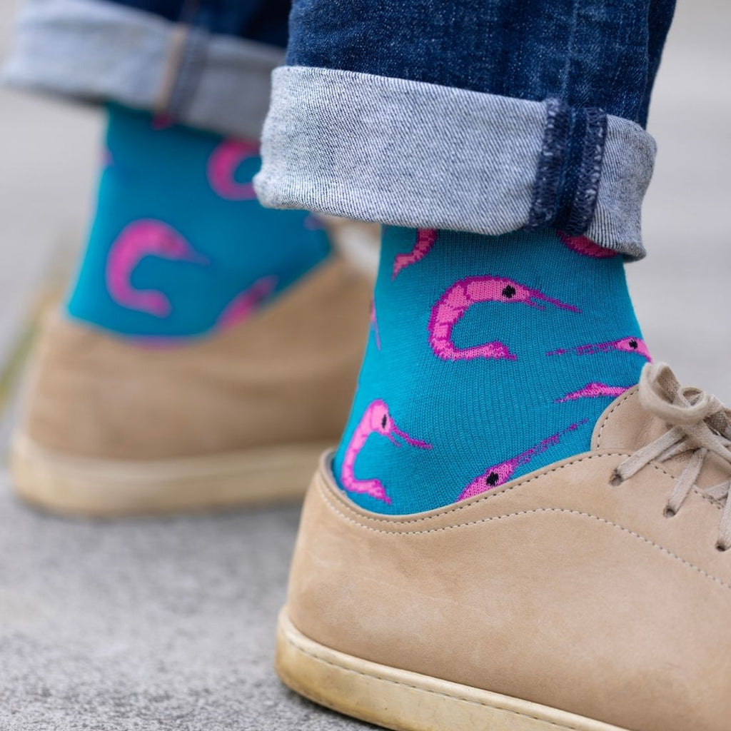 Swole Panda Shrimp Bamboo Socks – Sustainable Novelty Print Footwear