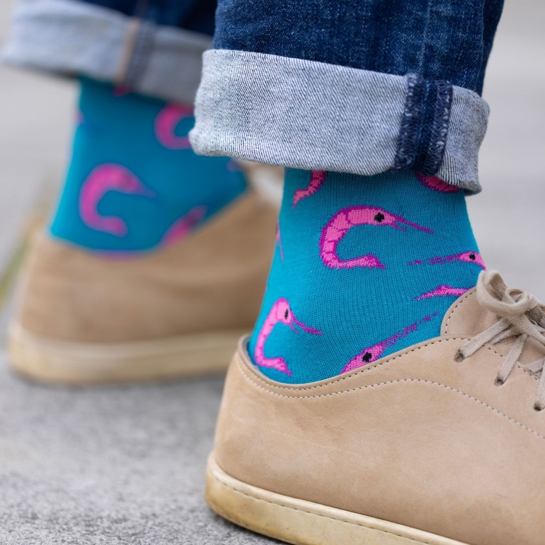 Swole Panda Shrimp Bamboo Socks – Sustainable Novelty Print Footwear