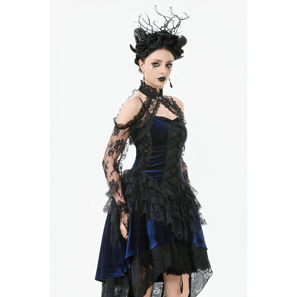 Dark in Love Thalassa Floral Lace Draped Arm Sleeves | Black Cotton
