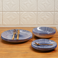 Orsina Maya 12-Piece Blue and White Ceramic Dinner Set for 4