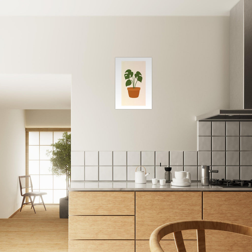 Minimalist Monstera Plant Print – Boho Botanical Wall Art