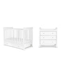 Ickle Bubba Snowdon 4 in 1 Mini 2 Piece Furniture Set White - Premium Sprung Mattress