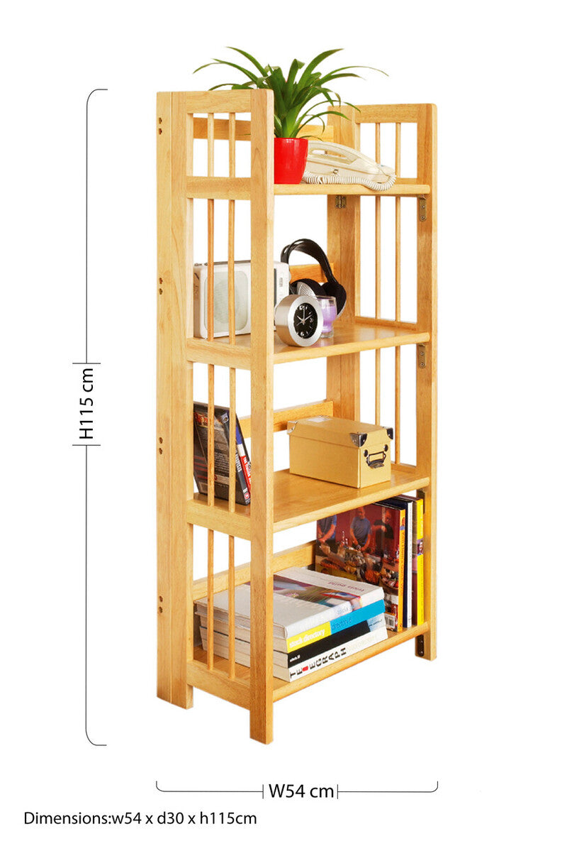 Orsina Heva 5-Tier Tropical Hevea Wood Shelf Unit | Home Storage