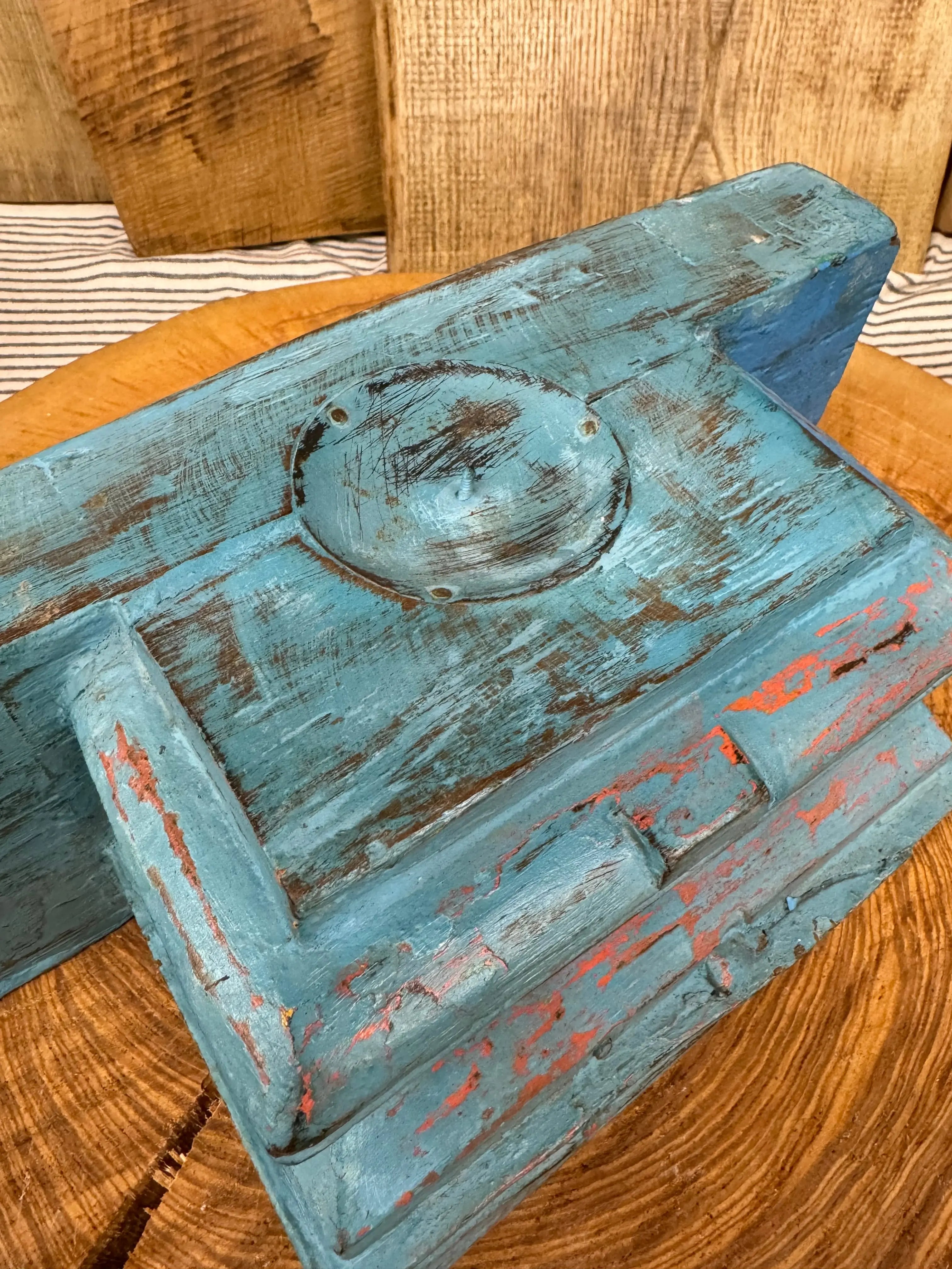 Rustic Warehouse Norfolk Reclaimed Wood Indian Pillar Candle Holder