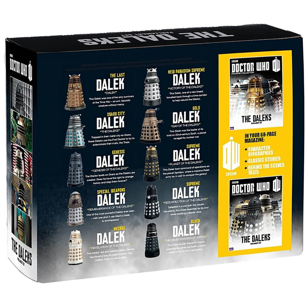 Doctor Who THE DALEKS PARLIAMENT SET - 10 Classic Dalek Figures Box Set + Magazine DWSUK002