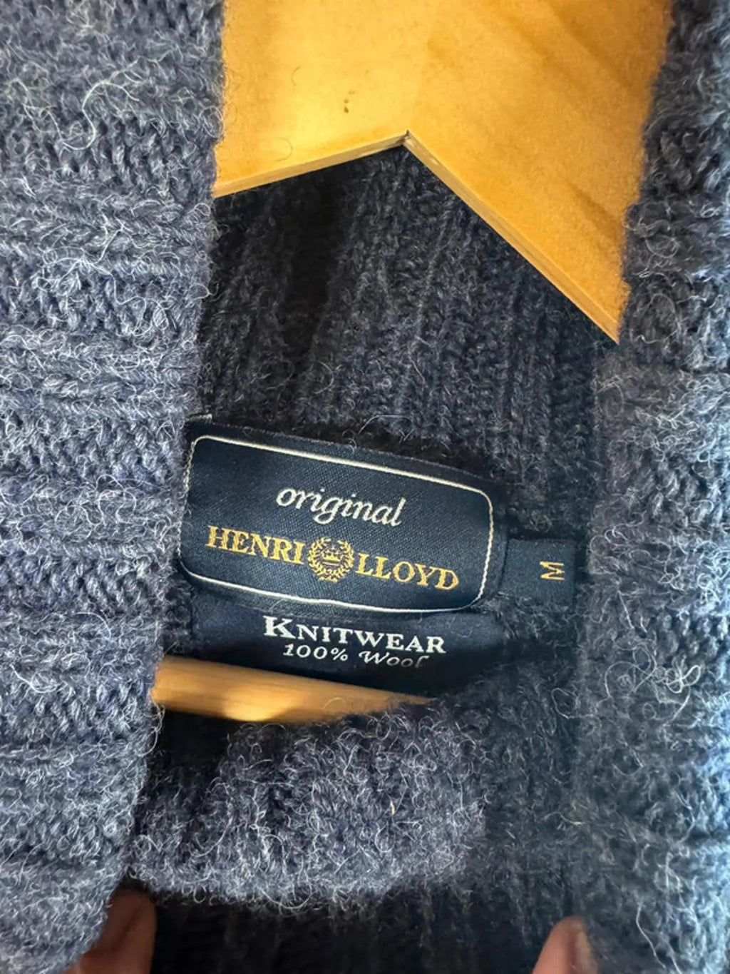Original 1990s Henri Lloyd 100% wool oversized roll neck jumper sweater medium