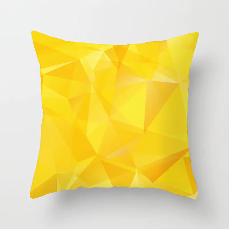 Yellow & Black Geometric Pillow Cover – Modern Abstract Cushion Case 45×45cm