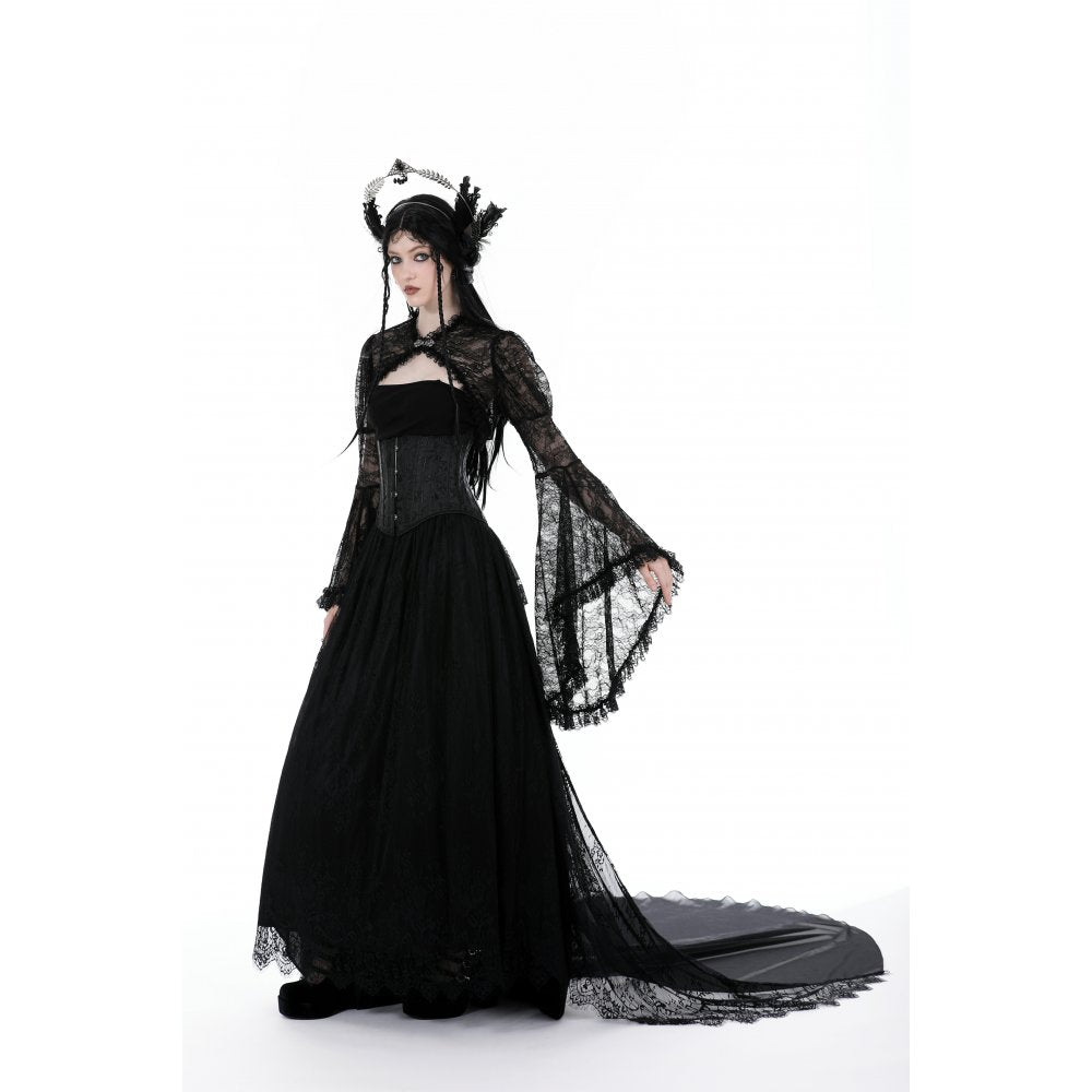 Dark in Love Belladonna Black Lace Bell Sleeve Goth Shrug Bolero