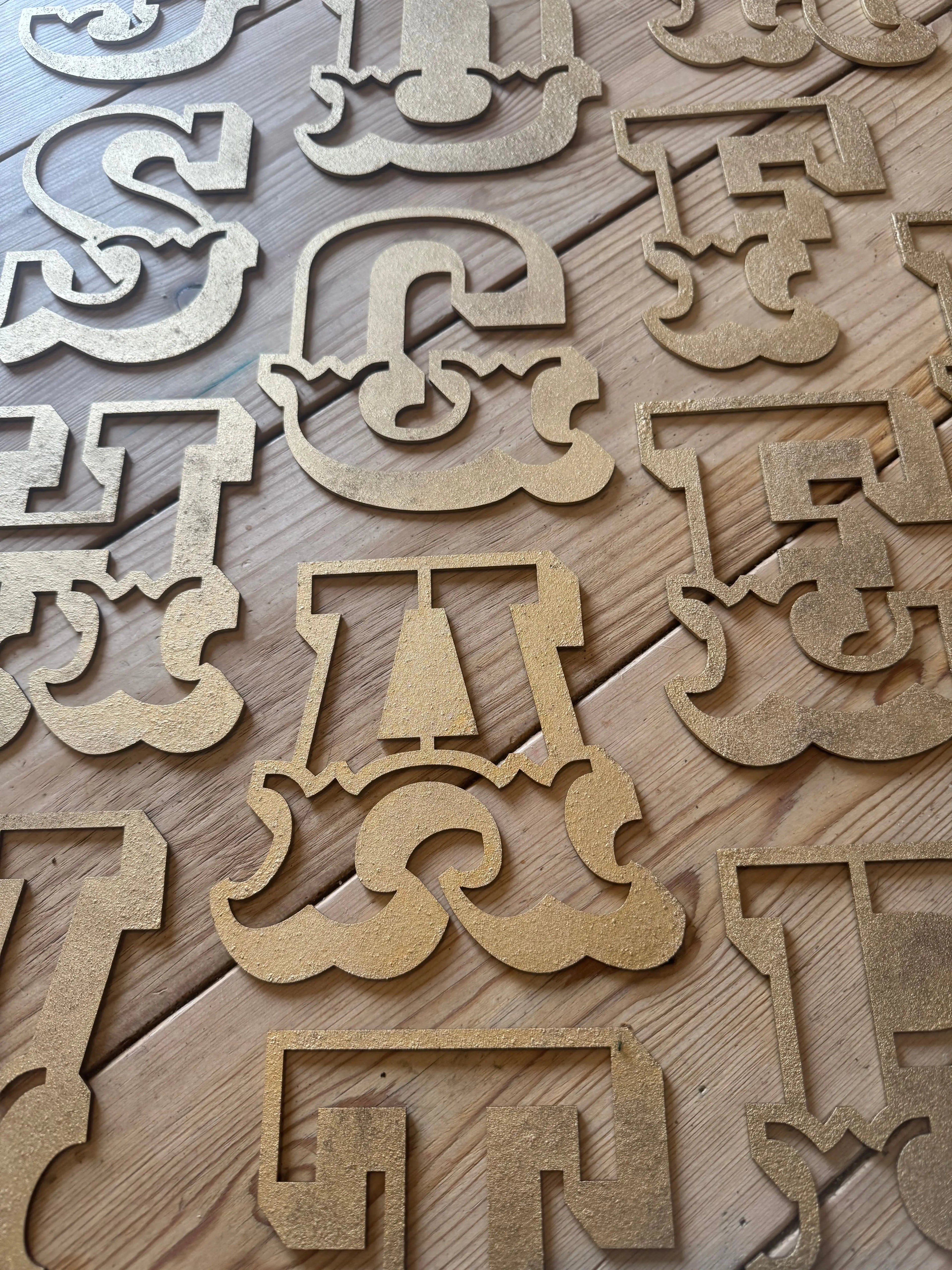 Rustic Gold Metal Carnival Letters | Distressed Steel Signage by Norfolk