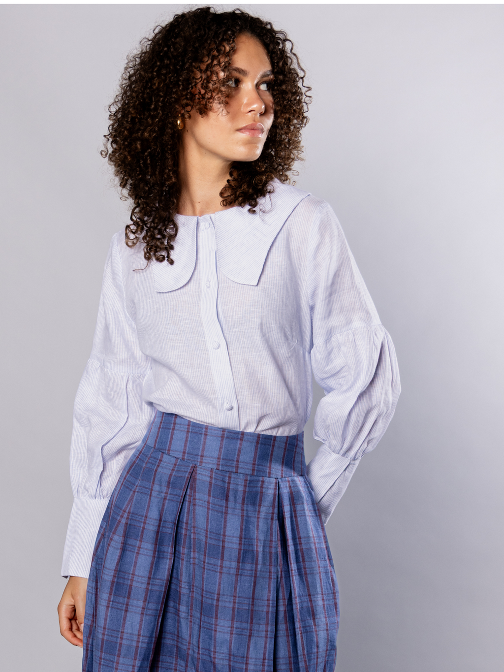 No More Nobody Valery High-Waisted Organic Irish Linen Maxi Skirt