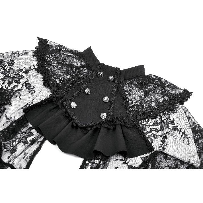 Dark in Love Bellatrix Lace Ruffle Capelet – Gothic Victorian Cape