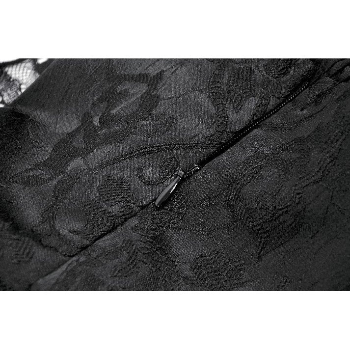 Dark in Love Morgana Gothic Off-Shoulder Lace High-Low Dress