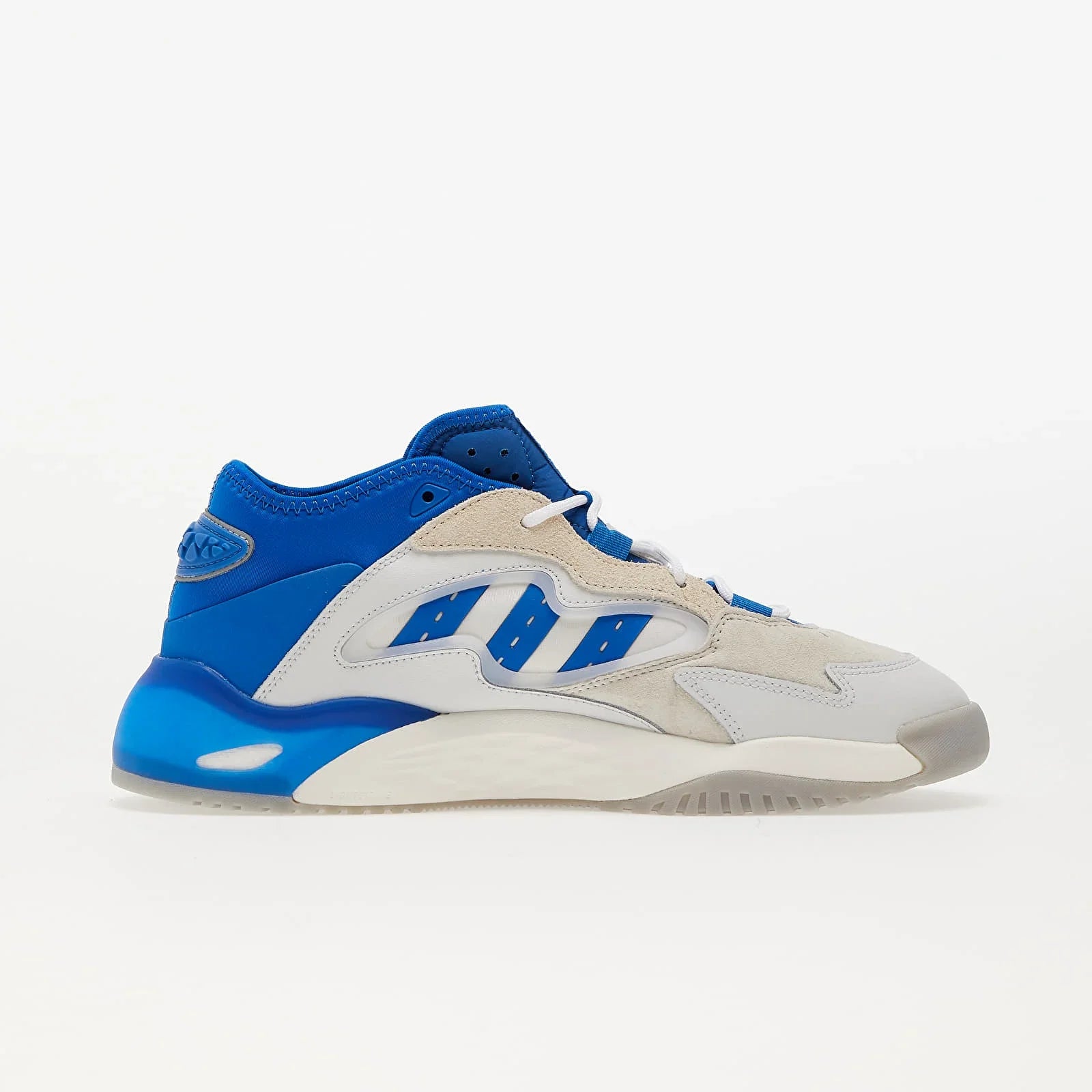 Adidas Streetball II Leather Basketball Trainers - White Blue Grey