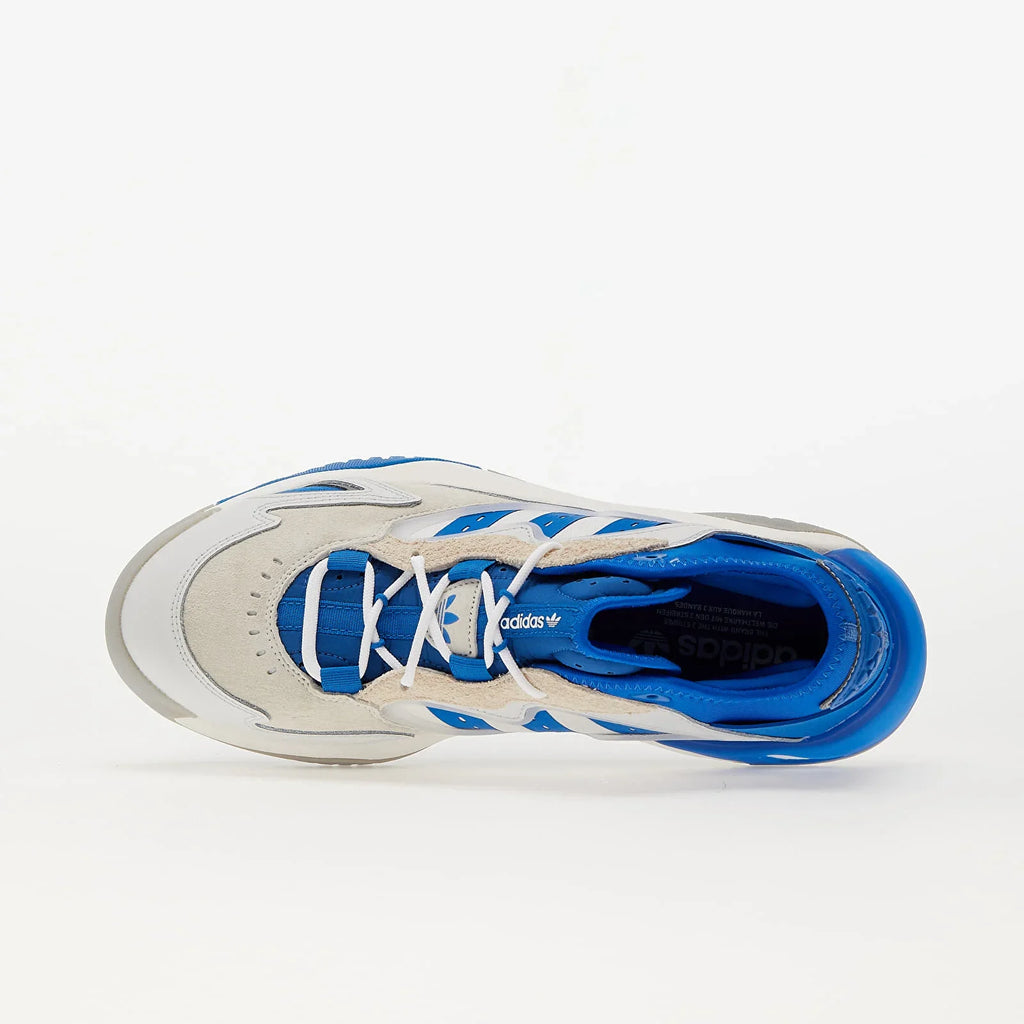 Adidas Streetball II Leather Basketball Trainers - White Blue Grey