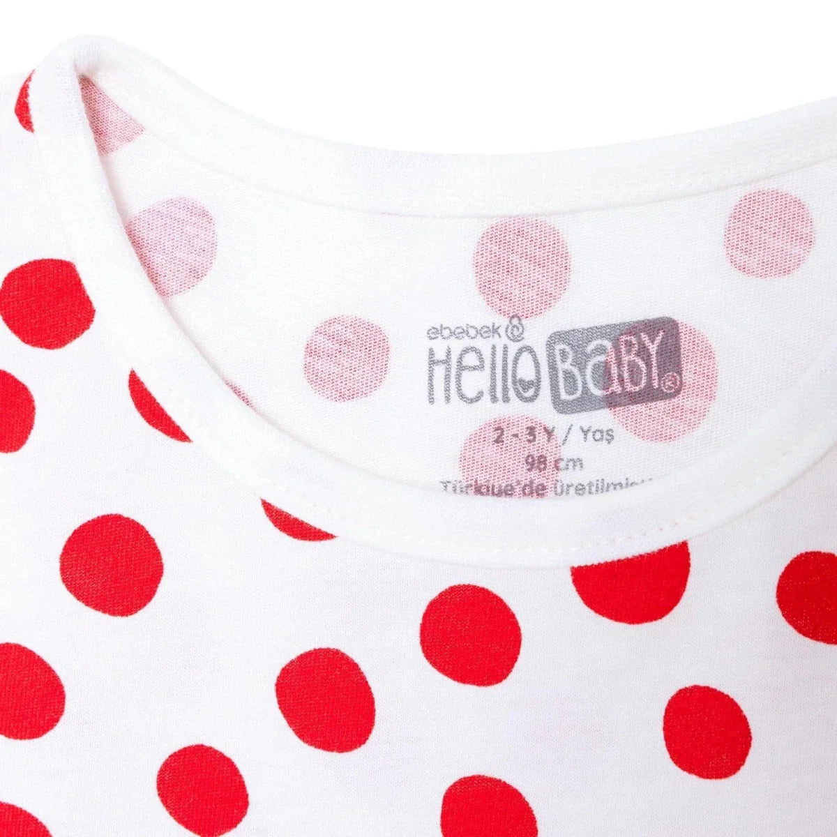 HelloBaby Girls T-shirt Polka Dot Print Crew Neck Short Sleeve - Red