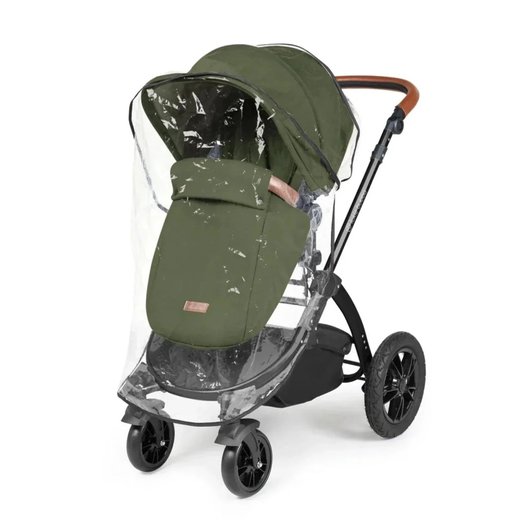 Ickle Bubba Stomp Luxe Travel System with i-Size Stratus Car Seat & ISOFIX Base 12 pcs - Black & Woodland & Tan