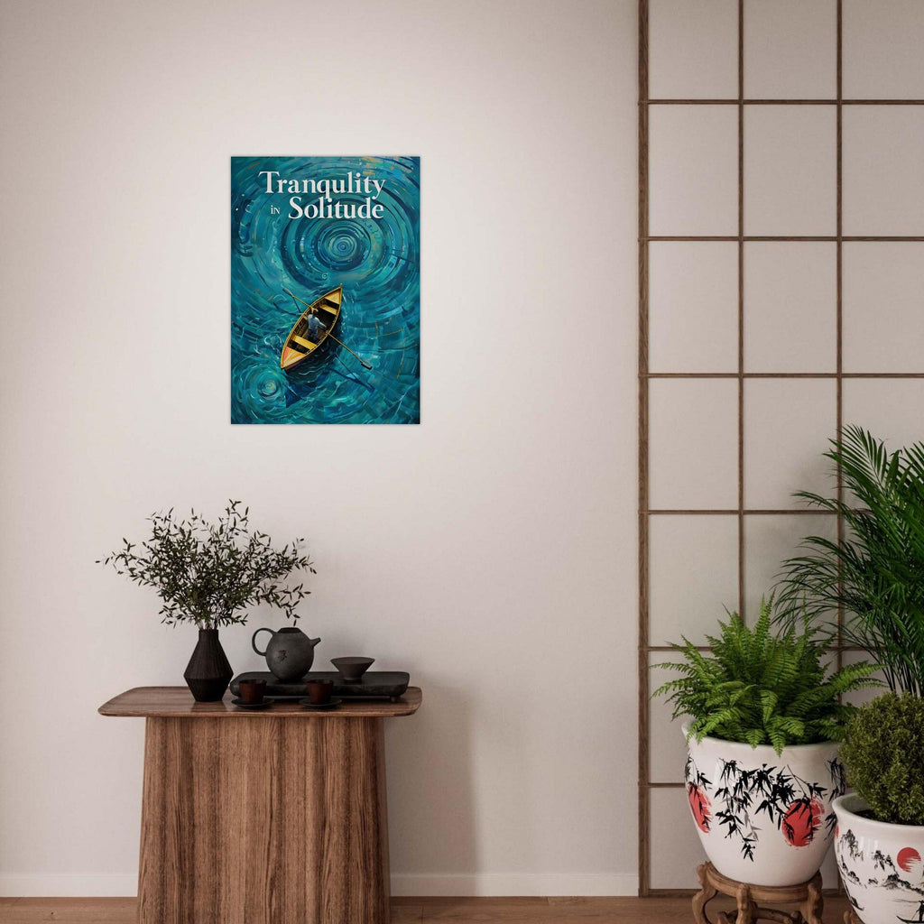 Surreal Boat Poster - Tranquility in Solitude - Stunning Teal Art Print