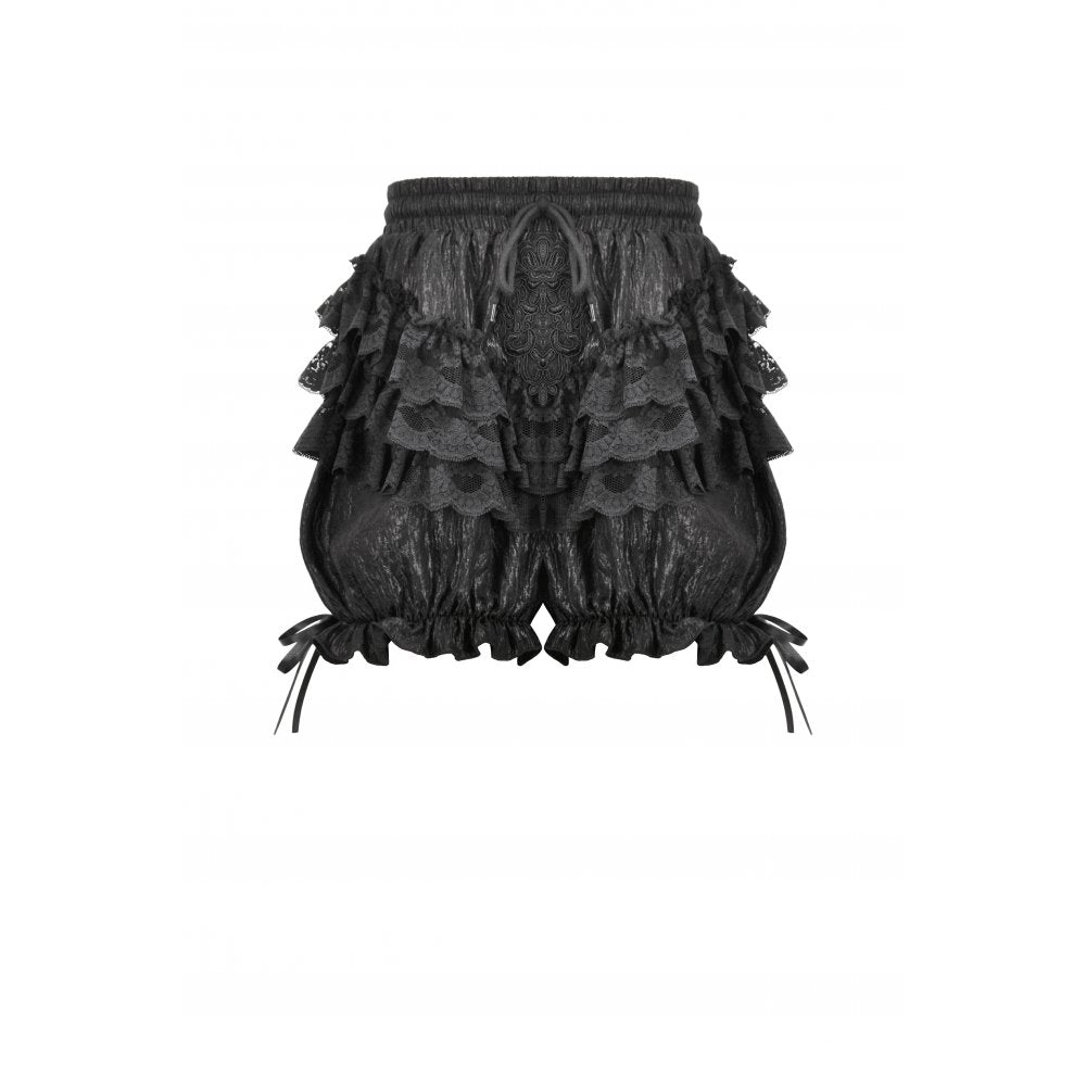 Dark in Love Rosalie Baroque Lace Gothic Bloomers – Black Frill