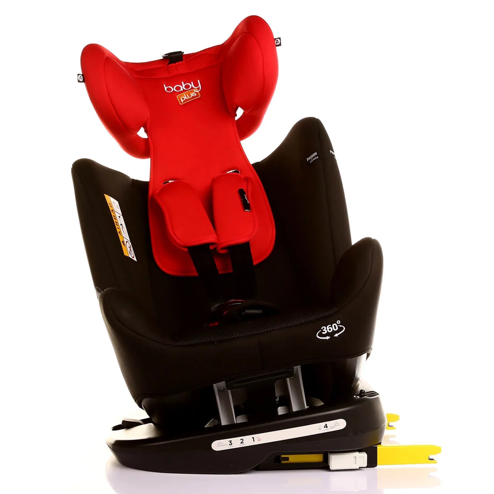 baby plus Orbitfix Group 0+/1/2/3 (Birth to 12 Years) Car Seat - Black Red