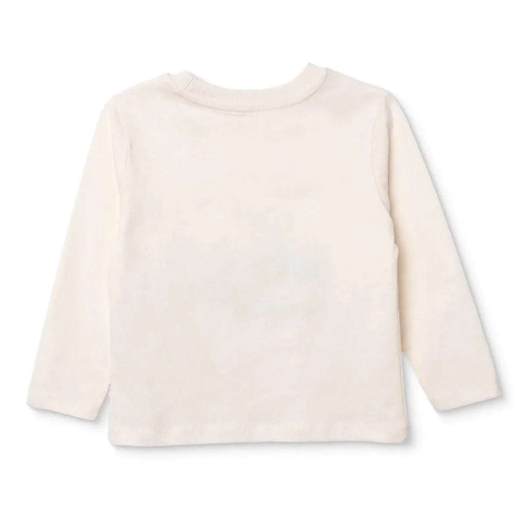 HelloBaby Boys Long Sleeve T-shirt Bear Print Cool Boy Crew Neck Long Sleeve - Ecru