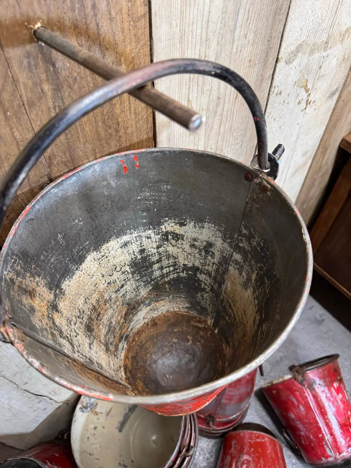 Rustic Warehouse Norfolk Vintage Galvanised Metal Hanging Fire Bucket