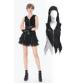 Dark in Love Rebel Punk Asymmetric Hooded Top | Mesh & Eyelet Detail