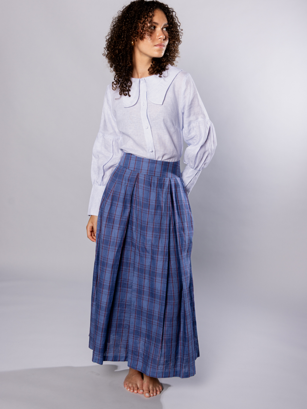 No More Nobody Valery High-Waisted Organic Irish Linen Maxi Skirt