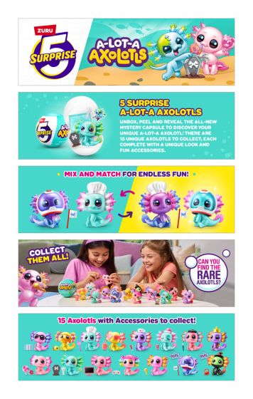 ZURU 5 Surprise A-Lot-A Axolotls Collectible Toy Figure by Snaps
