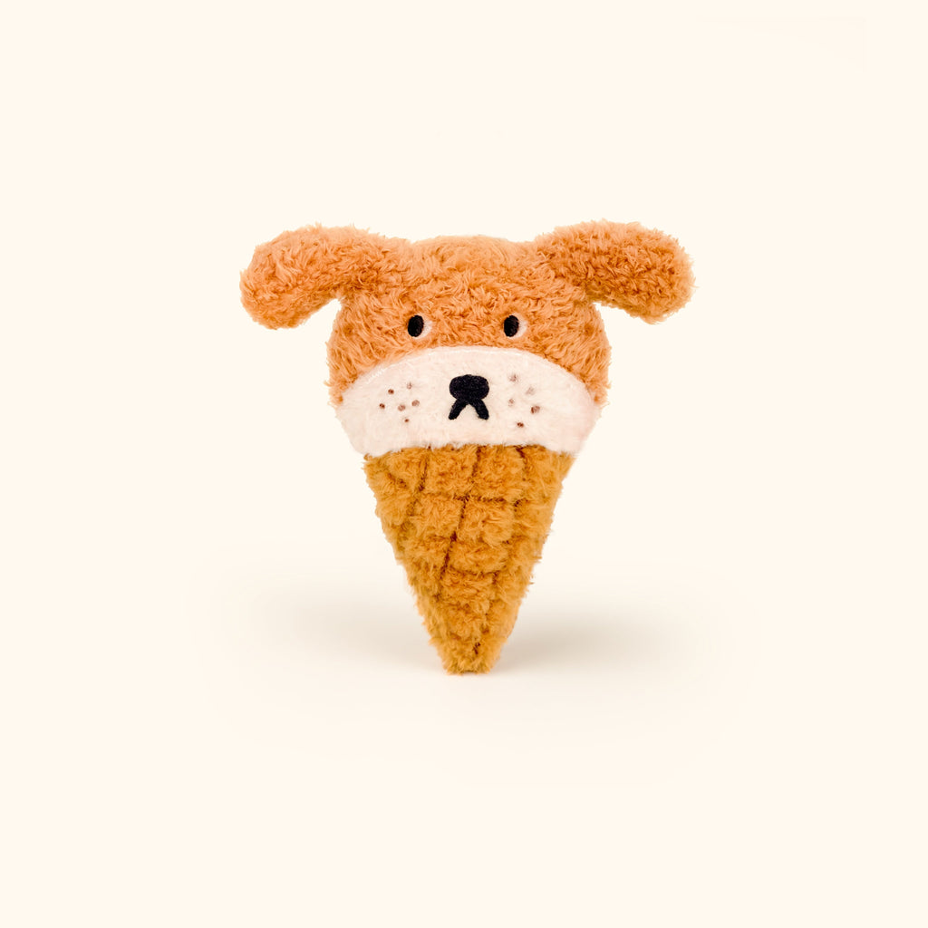 LuLuFun Studio Puppy Ice Cream Cone Plush Charm - Kawaii Bag Keychain