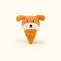 LuLuFun Studio Puppy Ice Cream Cone Plush Charm - Kawaii Bag Keychain