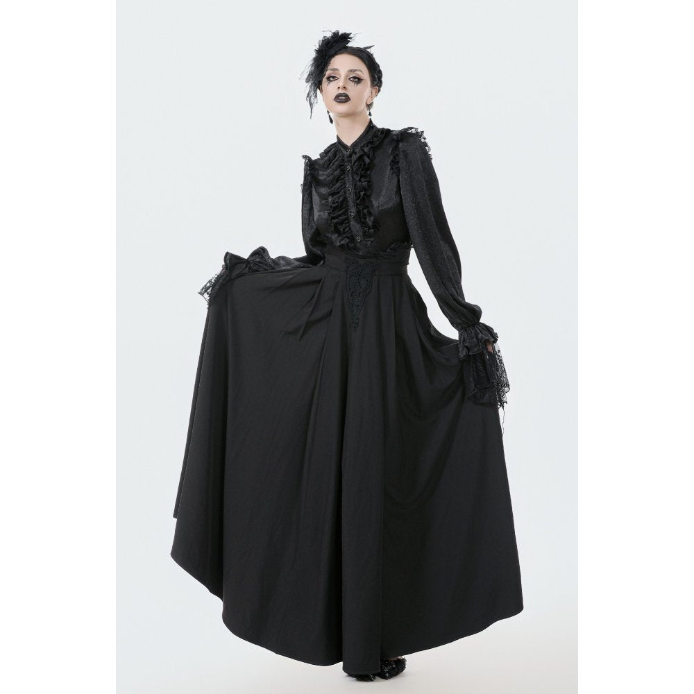 Dark in Love Gloria Black Floor-Length Corset Skirt – Gothic Lace