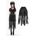 Dark in Love Dark Fairy Lace Skirt – Black Gothic High-Low Mesh
