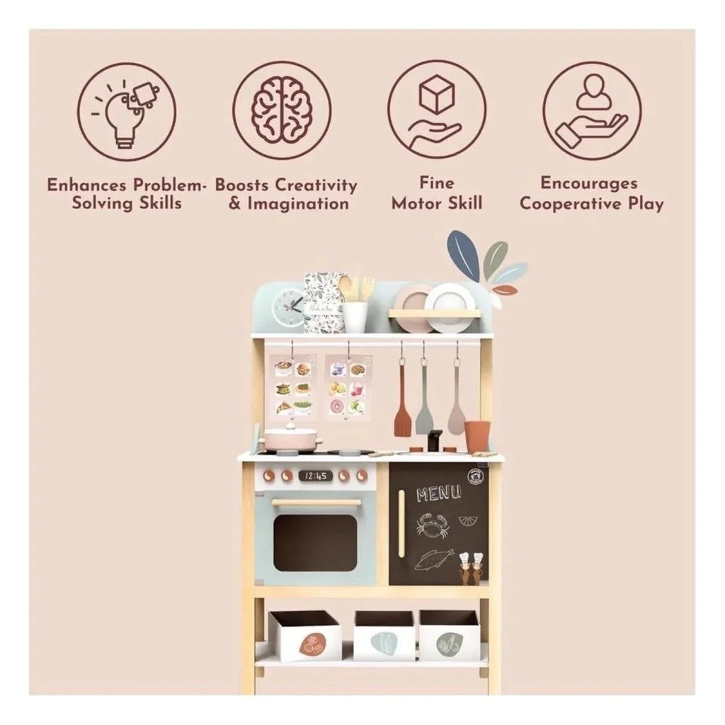 Speedy Monkey Wooden Kitchen with Accessories 20 pcs