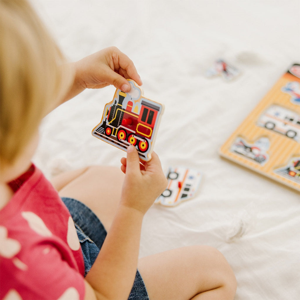 Melissa & Doug Vehicles Sound Peg Puzzle