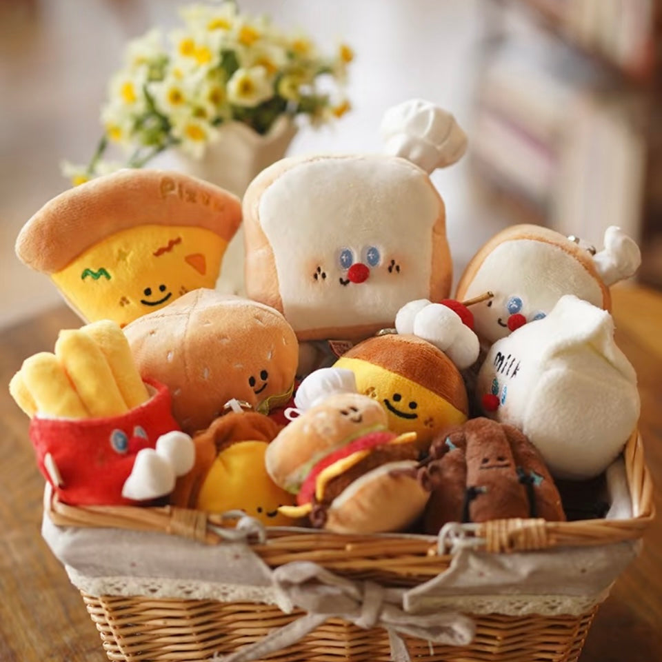 LuLuFun Studio Mini Burger Plush Toy – Cute Food Bag Charm Keychain