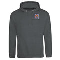 Love Is Love Hoodie – Retro LGBTQ+ Pride Pullover | JustHoods JH001 Premium Unisex Sweatshirt with Rainbow Pocket Print